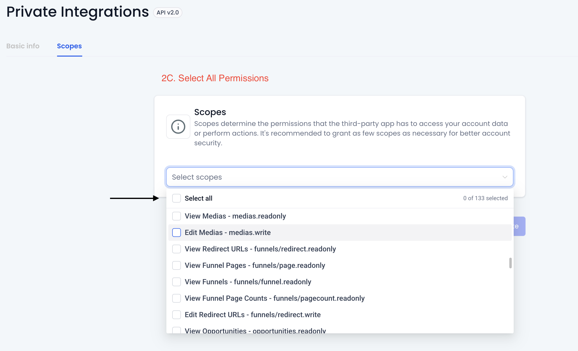 Step 4: Select All Permissions for Token Scope